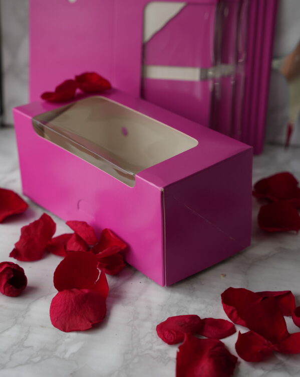 Boîte pâtissière rose à fenêtre x10 – Image 2