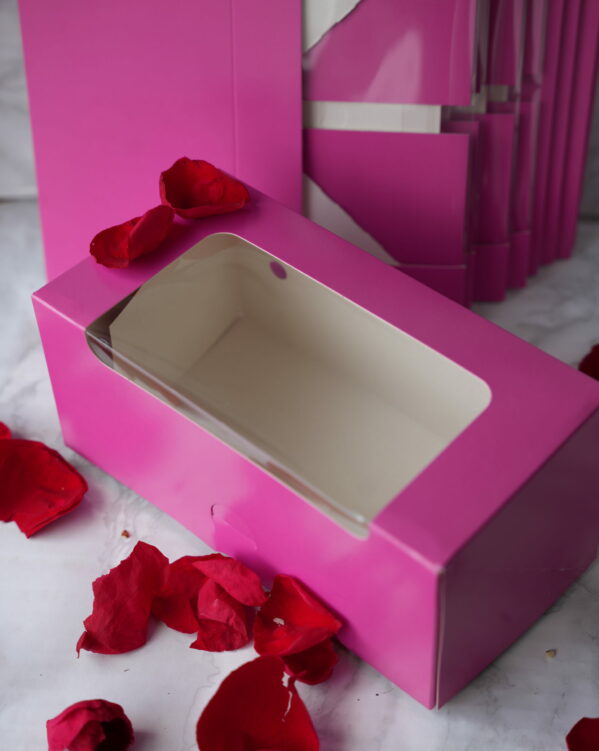 Boîte pâtissière rose à fenêtre x10 – Image 3